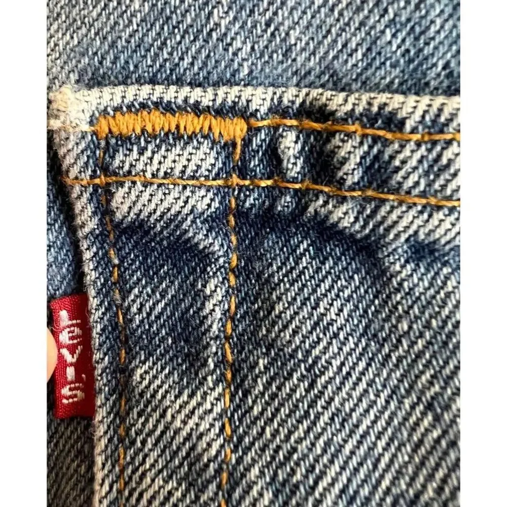 Vintage Levi's 501 USA Made Button Fly Jeans Distressed Hem 42x34 W42